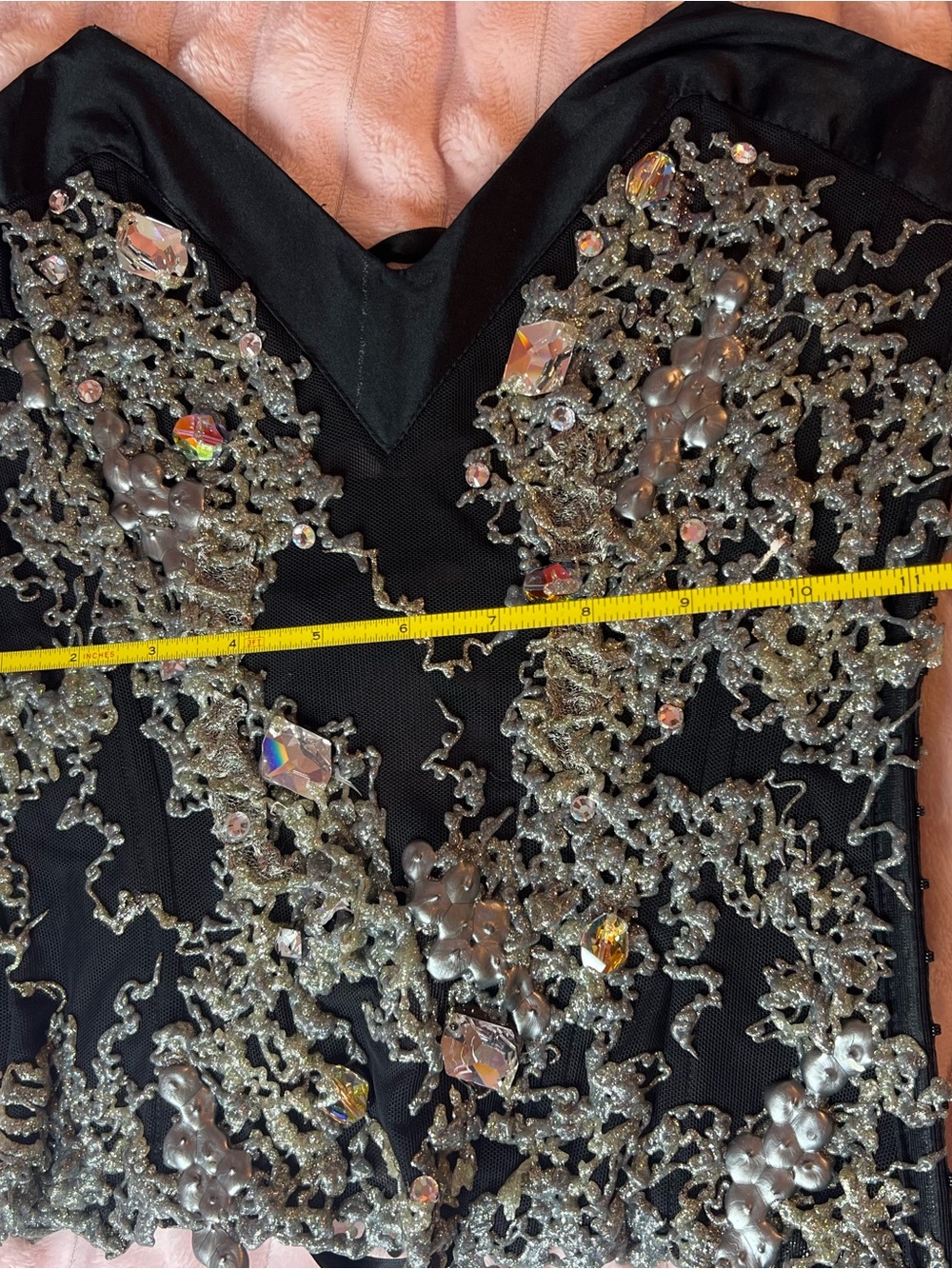 Ema Savahl One of a Kind Corset Top Swarovski Crystal Hand Painted Couture NWT - Picture 15 of 17